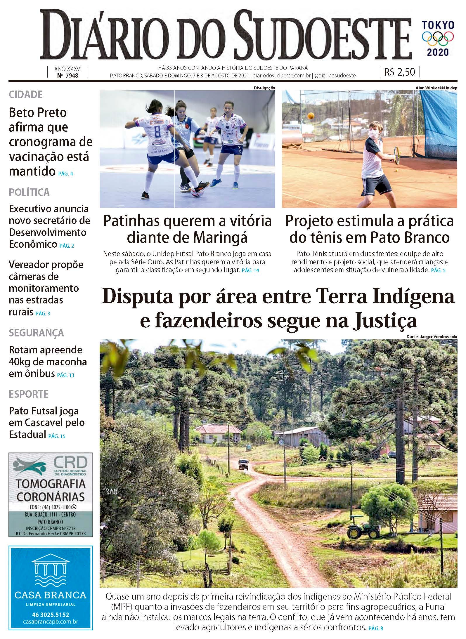 Diário do Sudoeste, 06 e 07 de agosto de 2021, edição 7948