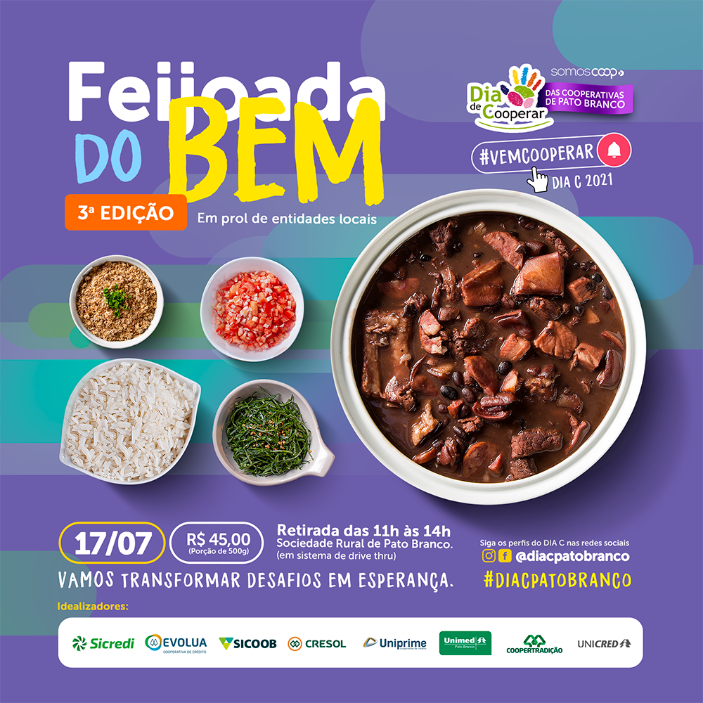 Cooperativas realizam feijoada beneficente