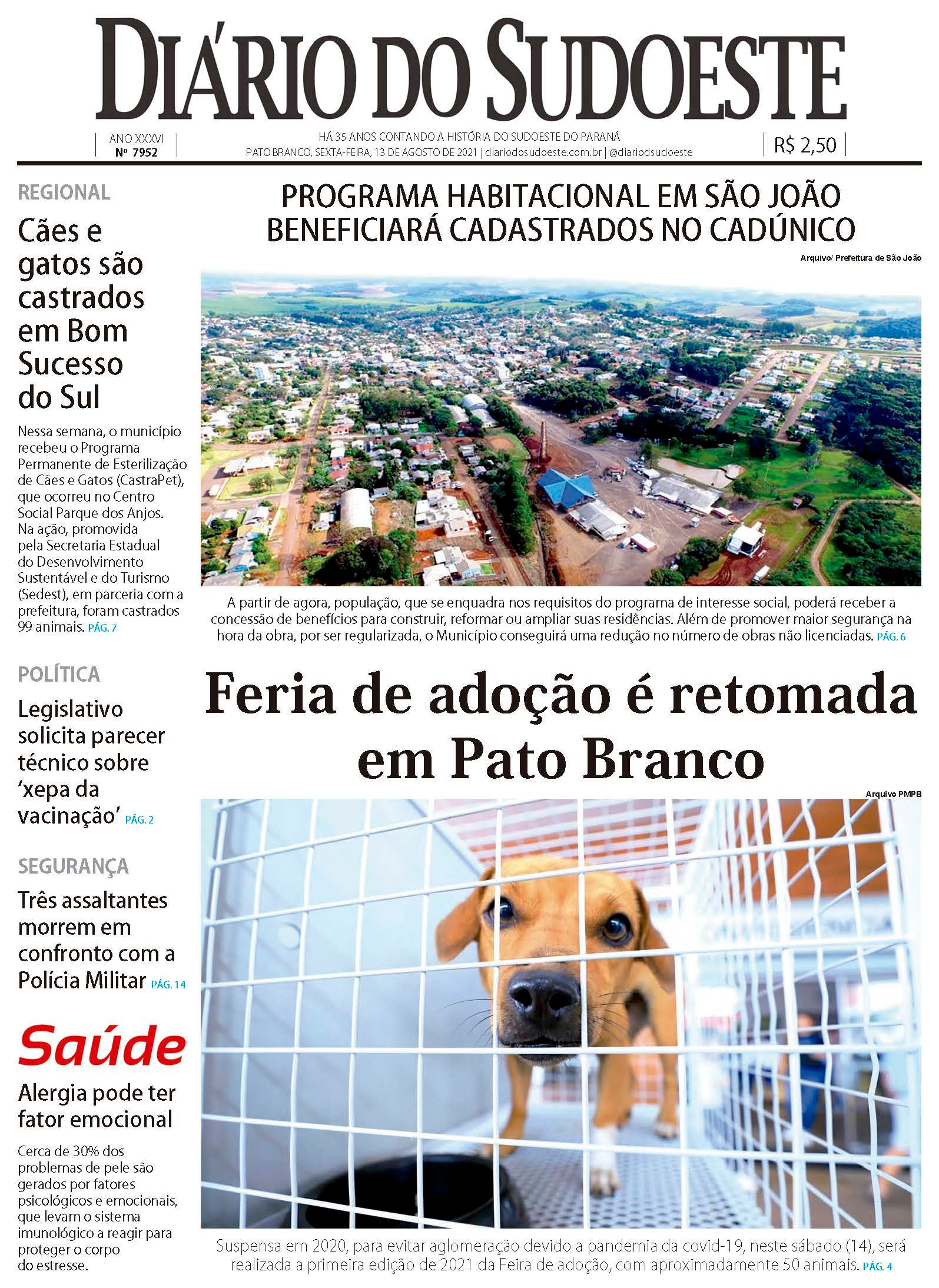 Diário do Sudoeste, 13 de agosto de 2021, edição 7952