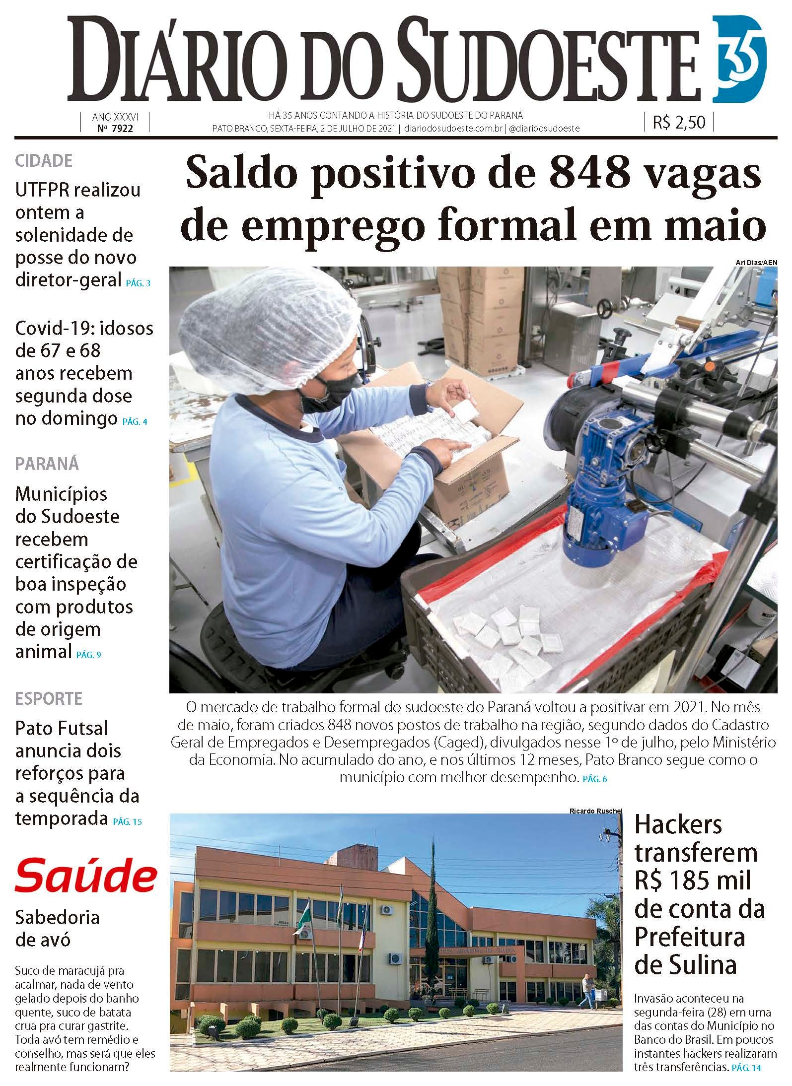 Diario do Sudoeste, 02 de julho de 2021, edição 7922